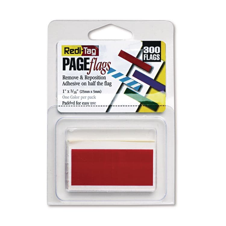 REDI-TAG CORPORATION Removable/Reusable Page Flags, Red, 300/Pack (RTG20022) thumbnail 4