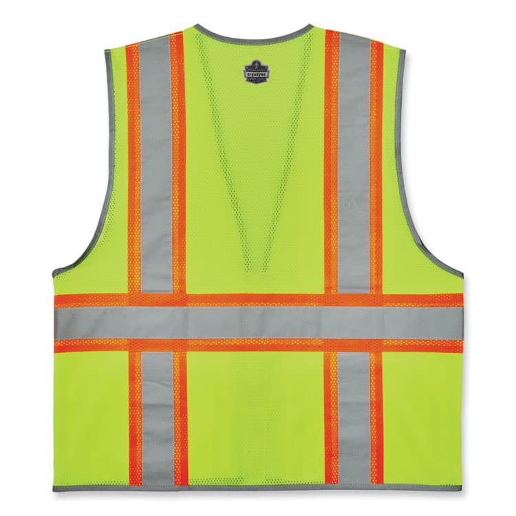 ERGODYNE CORPORATION GloWear 8246Z-S Single Size Class 2 Two-Tone Mesh Vest, Polyester, 5X-Large, Lime (EGO24569) thumbnail 2