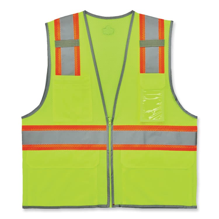 ERGODYNE CORPORATION GloWear 8246Z-S Single Size Class 2 Two-Tone Mesh Vest, Polyester, 3X-Large, Lime (EGO24567)