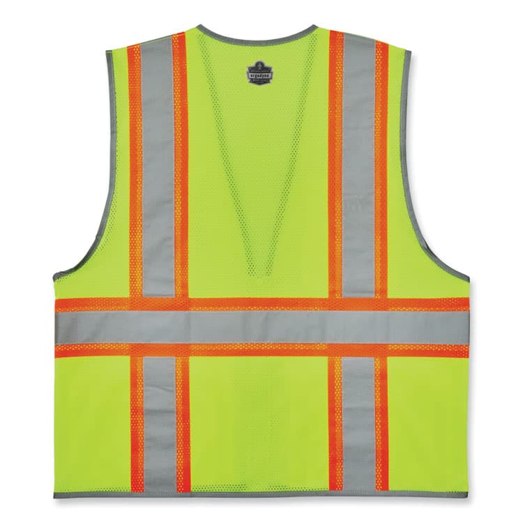 ERGODYNE CORPORATION GloWear 8246Z-S Single Size Class 2 Two-Tone Mesh Vest, Polyester, Large, Lime (EGO24564) thumbnail 2