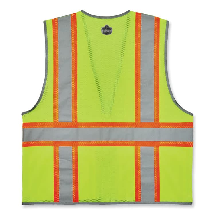 ERGODYNE CORPORATION GloWear 8246Z-S Single Size Class 2 Two-Tone Mesh Vest, Polyester, Small, Lime (EGO24562) thumbnail 2