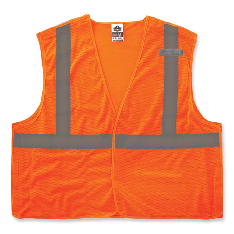 ERGODYNE CORPORATION GloWear 8215BA-S Single Size Class 2 Economy Breakaway Mesh Vest, Polyester, 2X-Large, Orange (EGO24556)