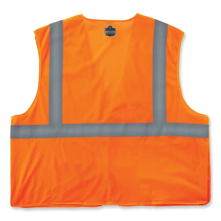 ERGODYNE CORPORATION GloWear 8215BA-S Single Size Class 2 Economy Breakaway Mesh Vest, Polyester, Medium, Orange (EGO24553) thumbnail 2