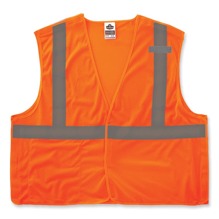 ERGODYNE CORPORATION GloWear 8215BA-S Single Size Class 2 Economy Breakaway Mesh Vest, Polyester, X-Small, Orange (EGO24551)
