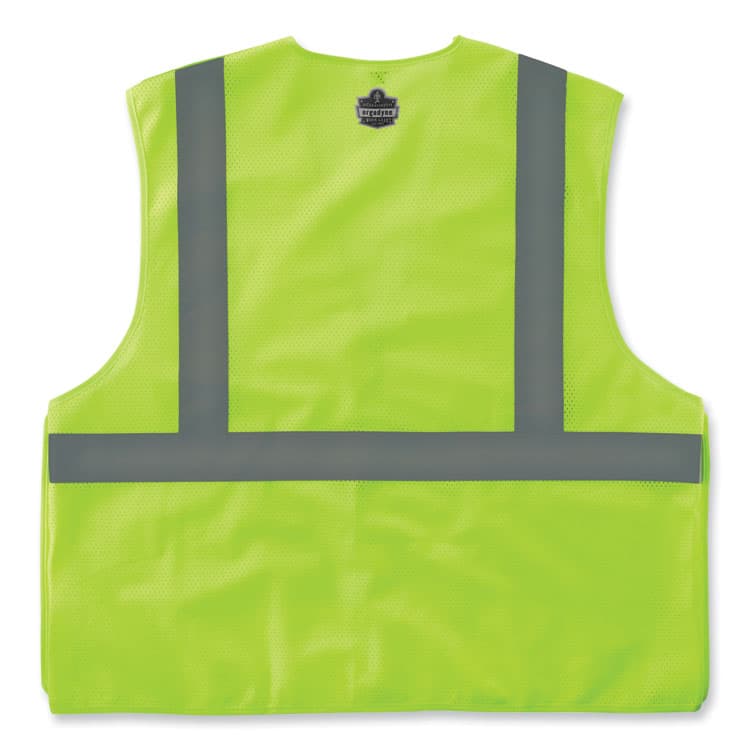 ERGODYNE CORPORATION GloWear 8215BA-S Single Size Class 2 Economy Breakaway Mesh Vest, Polyester, 5X-Large, Lime (EGO24549) thumbnail 2