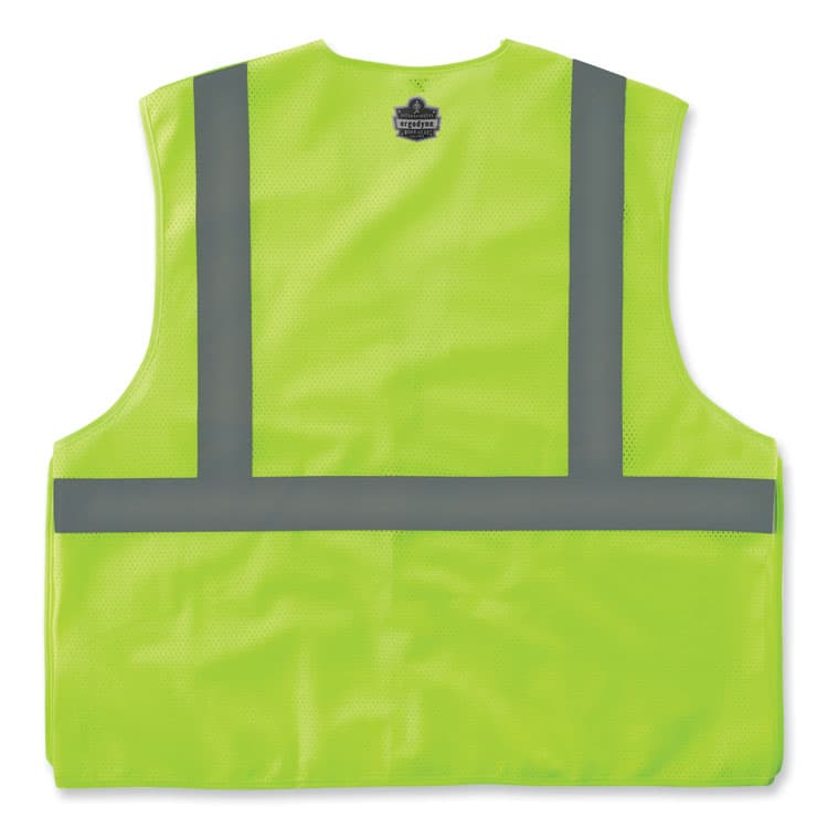ERGODYNE CORPORATION GloWear 8215BA-S Single Size Class 2 Economy Breakaway Mesh Vest, Polyester, 4X-Large, Lime (EGO24548) thumbnail 2