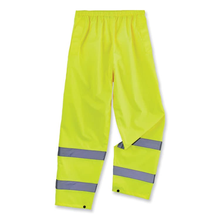 ERGODYNE CORPORATION GloWear 8916 Class E Lightweight Hi-Vis Rain Pants, X-Large, Lime (EGO25345)