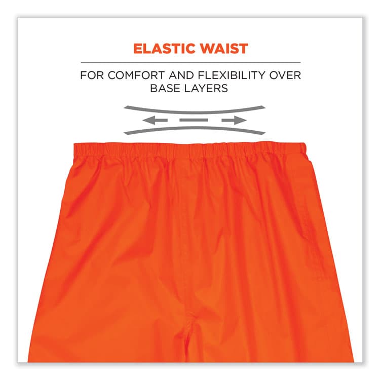ERGODYNE CORPORATION GloWear 8916 Class E Lightweight Hi-Vis Rain Pants, Large, Orange (EGO25444) thumbnail 4