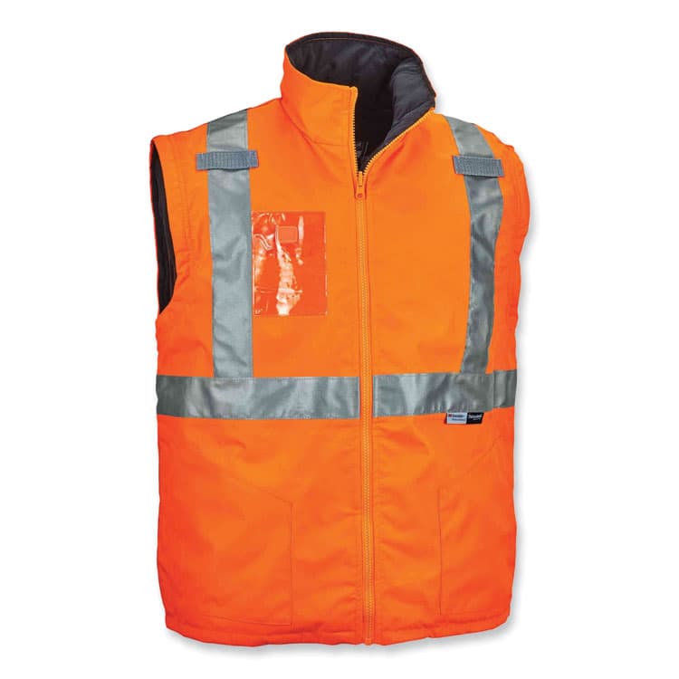 ERGODYNE CORPORATION GloWear 8287 Class 2 Hi-Vis Jacket with Removable Sleeves, Medium, Orange (EGO25513) thumbnail 2