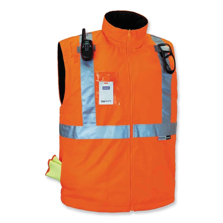 ERGODYNE CORPORATION GloWear 8287 Class 2 Hi-Vis Jacket with Removable Sleeves, 2X-Large, Orange (EGO25516) thumbnail 4