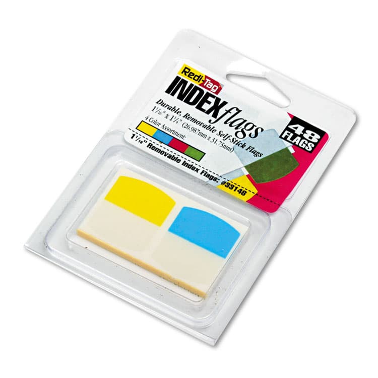 REDI-TAG CORPORATION Write-On Index Tabs, 1/5-Cut, Assorted Colors, 1.06" Wide, 48/Pack (RTG33148) thumbnail 3