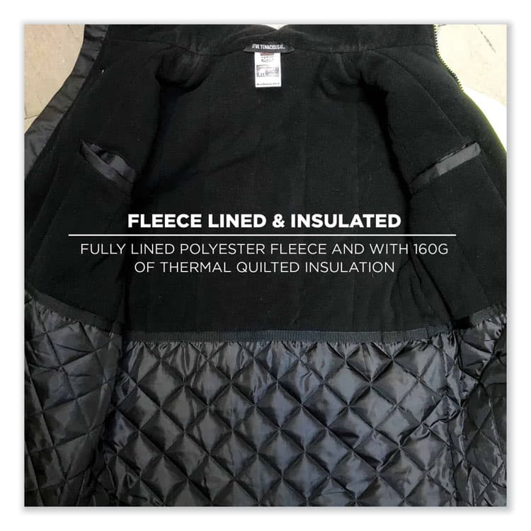 ERGODYNE CORPORATION GloWear 8384 Class 3 Hi-Vis Quilted Thermal Parka, Small, Lime (EGO25562) thumbnail 2