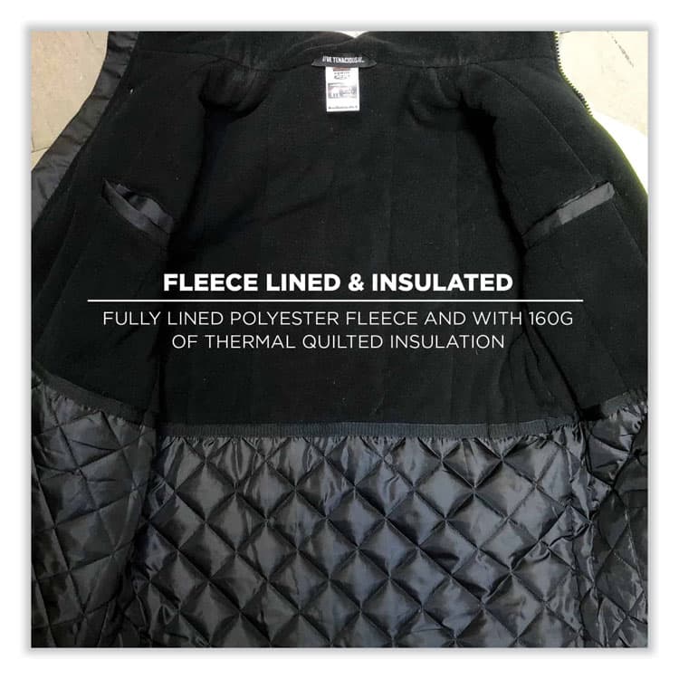 ERGODYNE CORPORATION GloWear 8384 Class 3 Hi-Vis Quilted Thermal Parka, 2X-Large, Lime (EGO25566) thumbnail 3