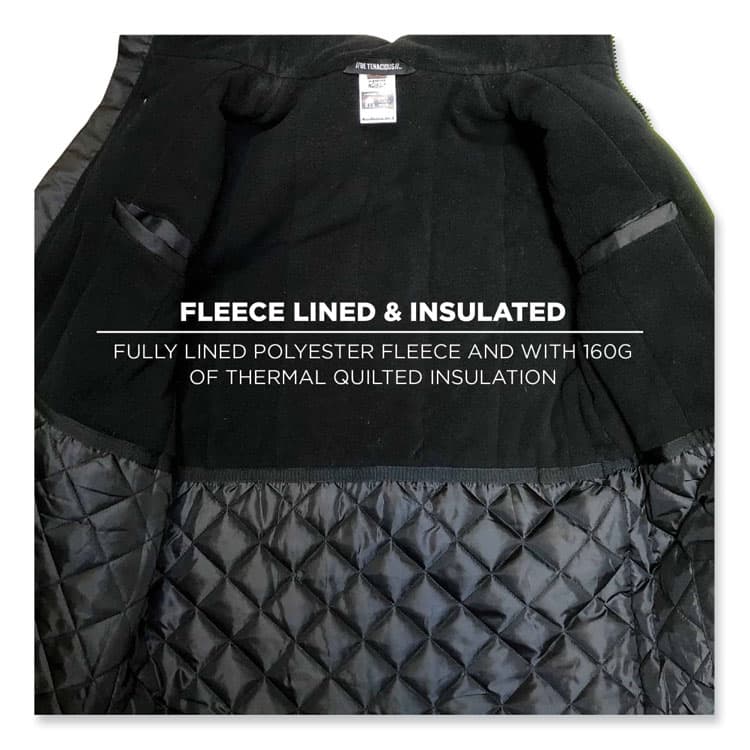 ERGODYNE CORPORATION GloWear 8384 Class 3 Hi-Vis Quilted Thermal Parka, 4X-Large, Lime (EGO25568) thumbnail 3