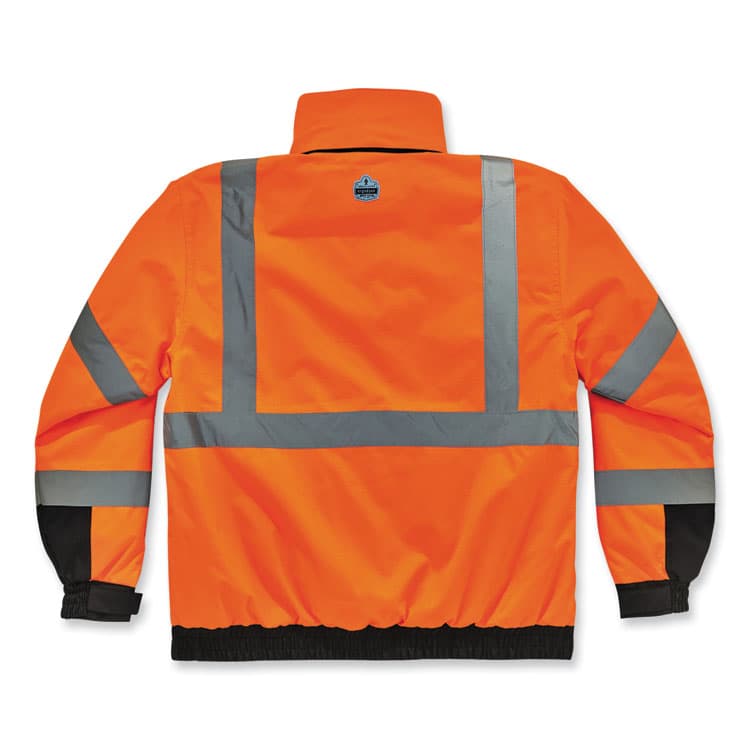 ERGODYNE CORPORATION GloWear 8381 Class 3 Hi-Vis 4-in-1 Quilted Bomber Jacket, Orange, Small (EGO25582) thumbnail 2