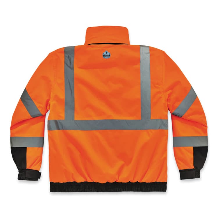 ERGODYNE CORPORATION GloWear 8381 Class 3 Hi-Vis 4-in-1 Quilted Bomber Jacket, Orange, 4X-Large (EGO25588) thumbnail 2
