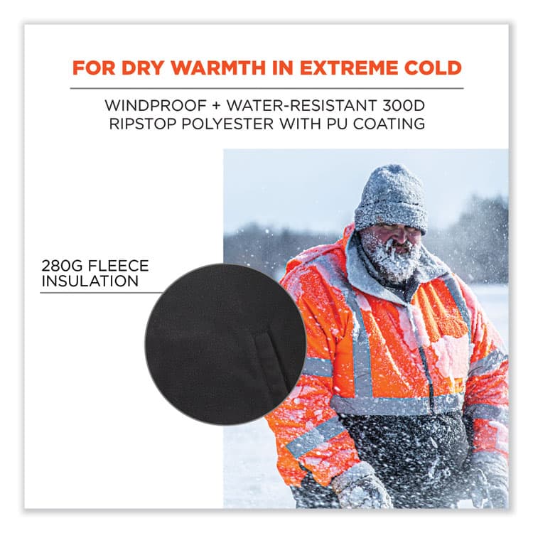 ERGODYNE CORPORATION GloWear 8381 Class 3 Hi-Vis 4-in-1 Quilted Bomber Jacket, Orange, 4X-Large (EGO25588) thumbnail 3