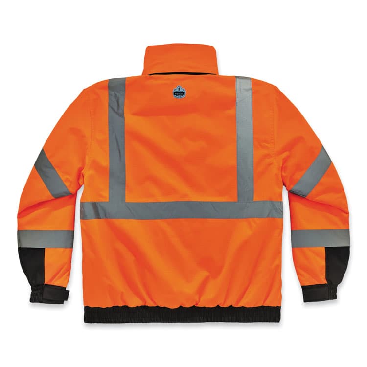 ERGODYNE CORPORATION GloWear 8381 Class 3 Hi-Vis 4-in-1 Quilted Bomber Jacket, Orange, 5X-Large (EGO25589) thumbnail 2