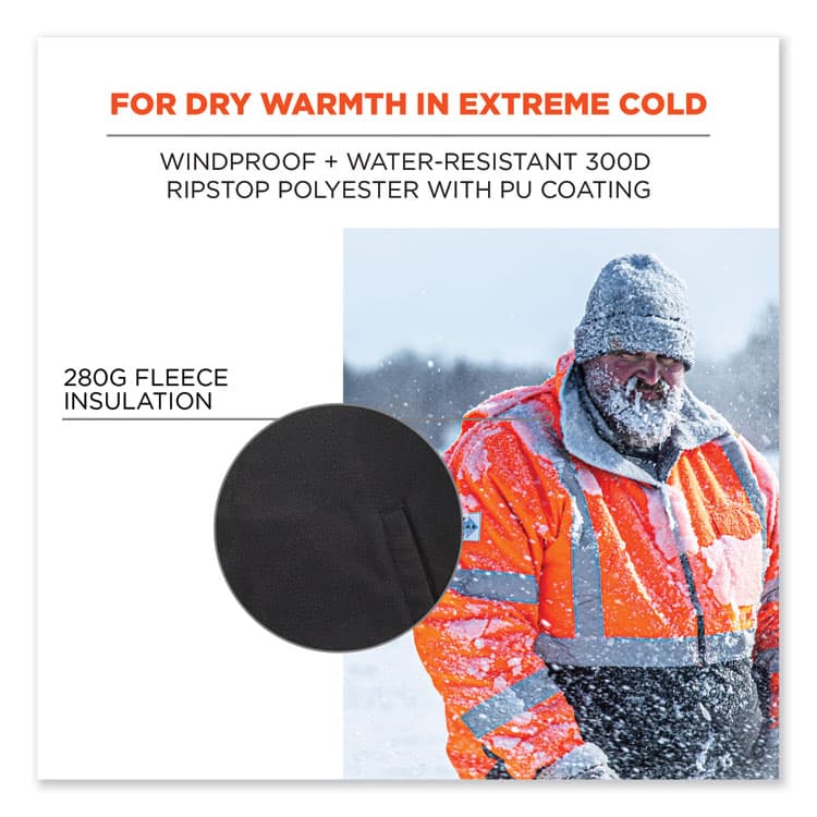 ERGODYNE CORPORATION GloWear 8381 Class 3 Hi-Vis 4-in-1 Quilted Bomber Jacket, Lime, Small (EGO25592) thumbnail 3