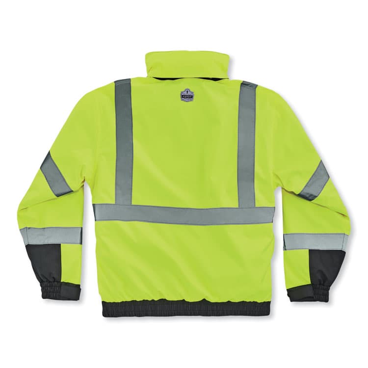 ERGODYNE CORPORATION GloWear 8381 Class 3 Hi-Vis 4-in-1 Quilted Bomber Jacket, Lime, 5X-Large (EGO25599) thumbnail 2