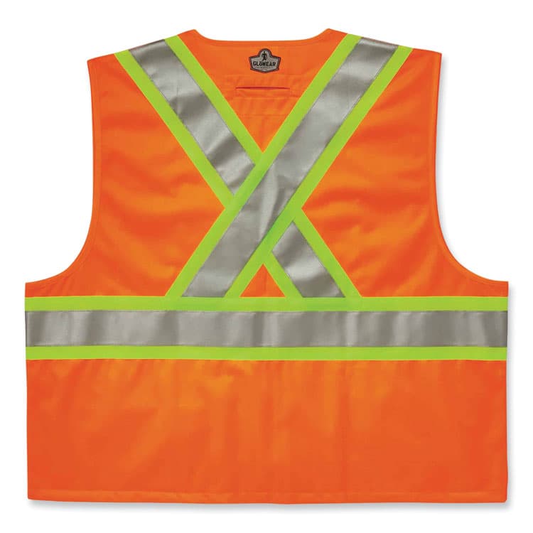 ERGODYNE CORPORATION GloWear 8235ZX Class 2 Two-Tone X-Back Vest, Polyester, 2X-Large/3X-Large, Orange (EGO26187) thumbnail 2