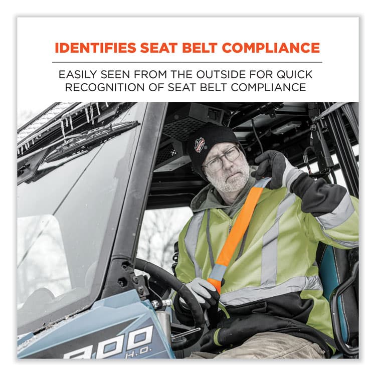ERGODYNE CORPORATION GloWear 8004 Hi-Vis Seat Belt Cover, 6" x 18.5", Orange (EGO29041) thumbnail 2