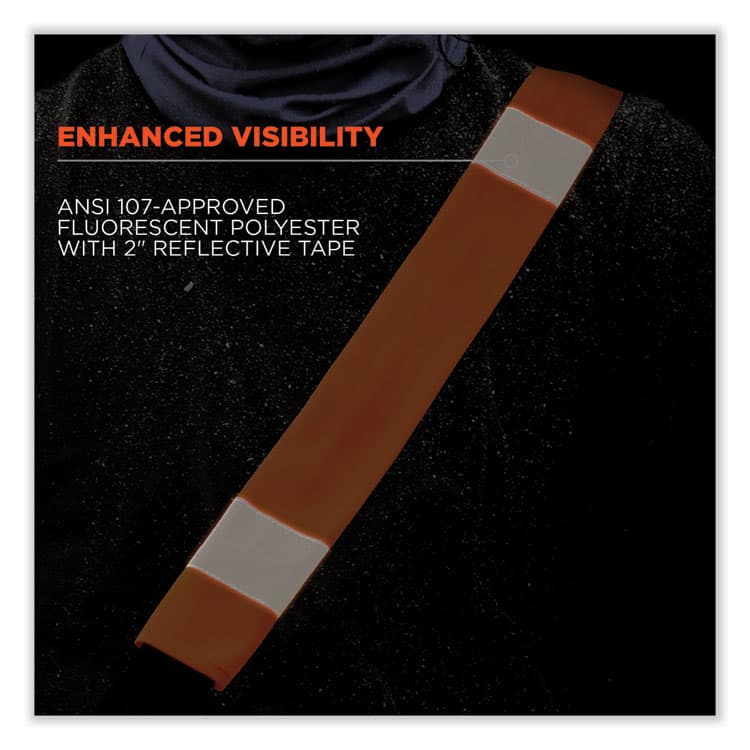 ERGODYNE CORPORATION GloWear 8004 Hi-Vis Seat Belt Cover, 6" x 18.5", Orange (EGO29041) thumbnail 3