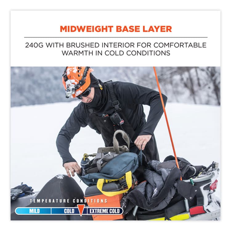 ERGODYNE CORPORATION N-Ferno 6435 Midweight Long Sleeve Base Layer Shirt, X-Large, Black (EGO40205) thumbnail 3