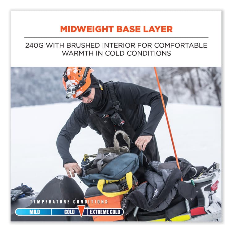 ERGODYNE CORPORATION N-Ferno 6435 Midweight Long Sleeve Base Layer Shirt, 2X-Large, Black (EGO40206) thumbnail 3