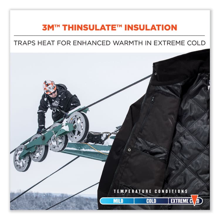 ERGODYNE CORPORATION N-Ferno 6466 Thermal Jacket with 500D Nylon Shell, 2X-Large, Black (EGO41116) thumbnail 3