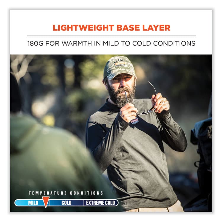 ERGODYNE CORPORATION N-Ferno 6436 Long Sleeve Lightweight Base Layer Shirt, X-Large, Black (EGO40235) thumbnail 3