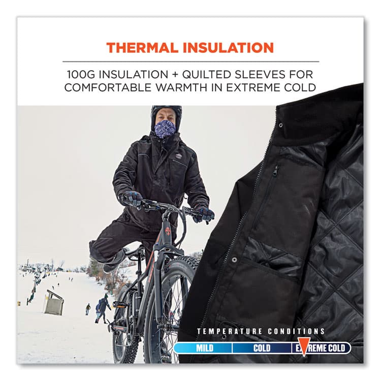 ERGODYNE CORPORATION N-Ferno 6467 Winter Work Jacket with 300D Polyester Shell, Small, Black (EGO41122) thumbnail 4