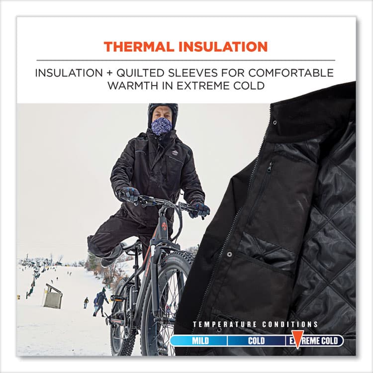 ERGODYNE CORPORATION N-Ferno 6467 Winter Work Jacket with 300D Polyester Shell, Medium, Black (EGO41123) thumbnail 4