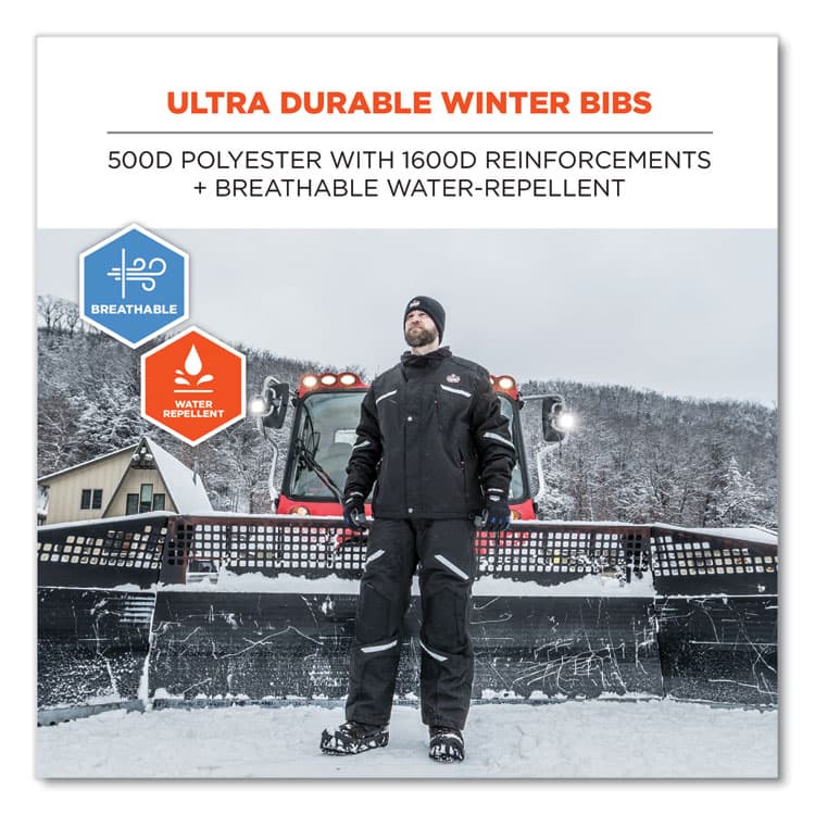 ERGODYNE CORPORATION N-Ferno 6471 Thermal Bibs with 500D Nylon Shell, Small, Black (EGO41212) thumbnail 3