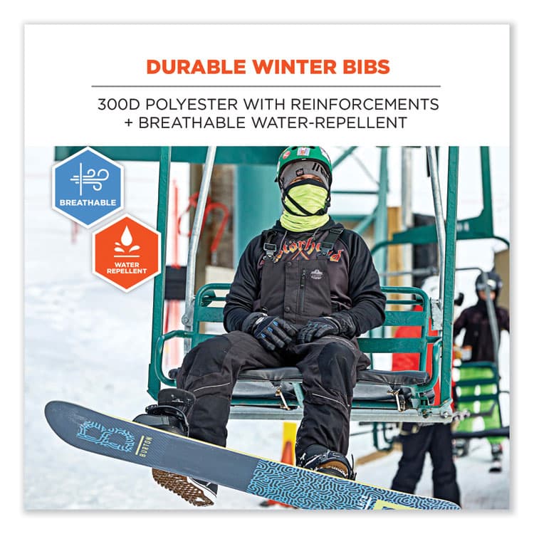 ERGODYNE CORPORATION N-Ferno 6472 Thermal Bib with 300D Oxford Shell, Large, Black (EGO41224) thumbnail 3