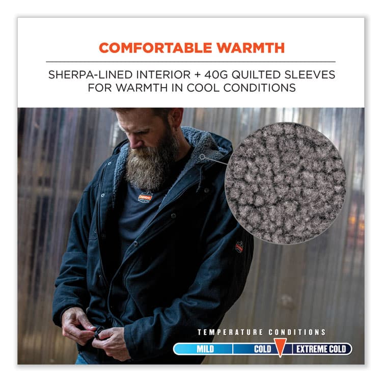 ERGODYNE CORPORATION N-Ferno 6468 Duck Canvas Work Jacket, Small, Black (EGO41232) thumbnail 4