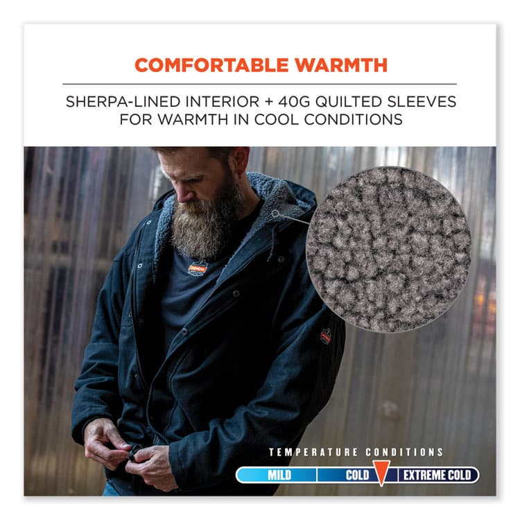 ERGODYNE CORPORATION N-Ferno 6468 Duck Canvas Work Jacket, X-Large, Black (EGO41235) thumbnail 4