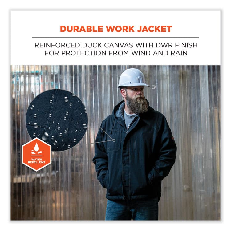 ERGODYNE CORPORATION N-Ferno 6468 Duck Canvas Work Jacket, 4X-Large, Black (EGO41238) thumbnail 3