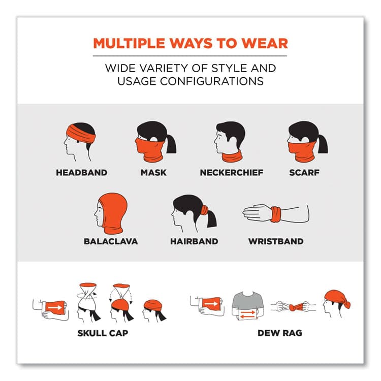 ERGODYNE CORPORATION Chill-Its 6485 Multi-Band, Polyester, One Size Fits Most, Skulls (EGO42112) thumbnail 3