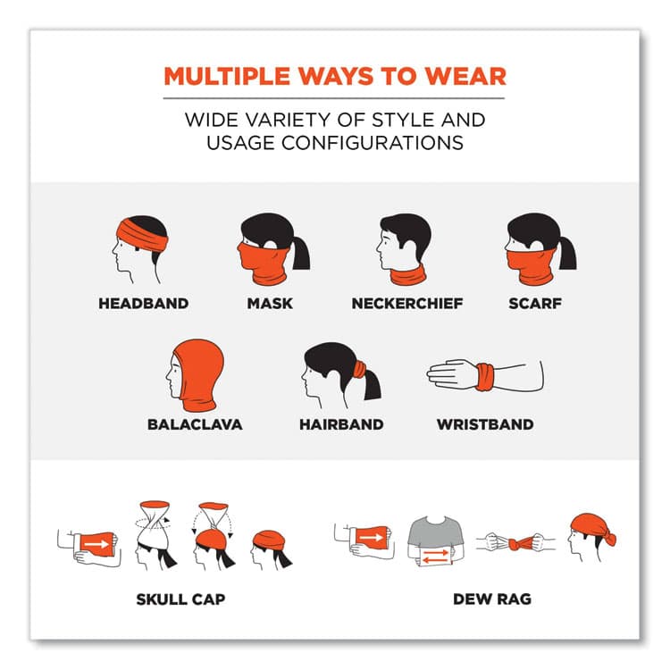 ERGODYNE CORPORATION Chill-Its 6487 Cooling Performance Knit Multi-Band, Polyester/Spandex, One Size Fits Most, Black (EGO42126) thumbnail 3