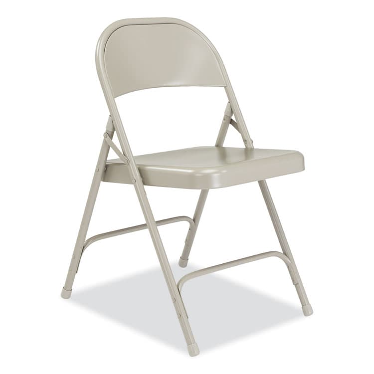 NATIONAL PUBLIC SEATING 50 Series All-Steel Folding Chair, Supports Up to 500 lb, 16.75" Seat Height, Gray Seat, Gray Back, Gray Base, 4/Carton (NPS52) thumbnail 2