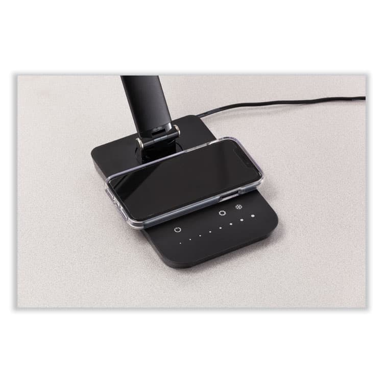 SAFCO PRODUCTS Vamp LED Wireless Charging Lamp, Multi-pivot Neck, 16.75" High, Black (SAF1009BL) thumbnail 2