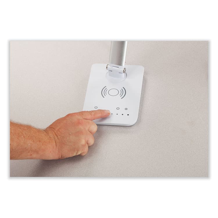 SAFCO PRODUCTS Vamp LED Wireless Charging Lamp, Multi-pivot Neck, 16.75" High, Silver (SAF1009SL) thumbnail 3