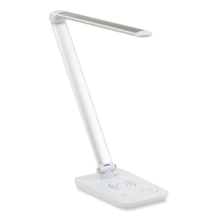 SAFCO PRODUCTS Vamp LED Wireless Charging Lamp, Multi-pivot Neck, 16.75" High, Silver (SAF1009SL)