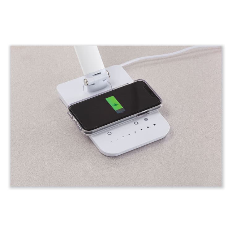 SAFCO PRODUCTS Vamp LED Wireless Charging Lamp, Multi-pivot Neck, 16.75" High, White (SAF1009WH) thumbnail 4