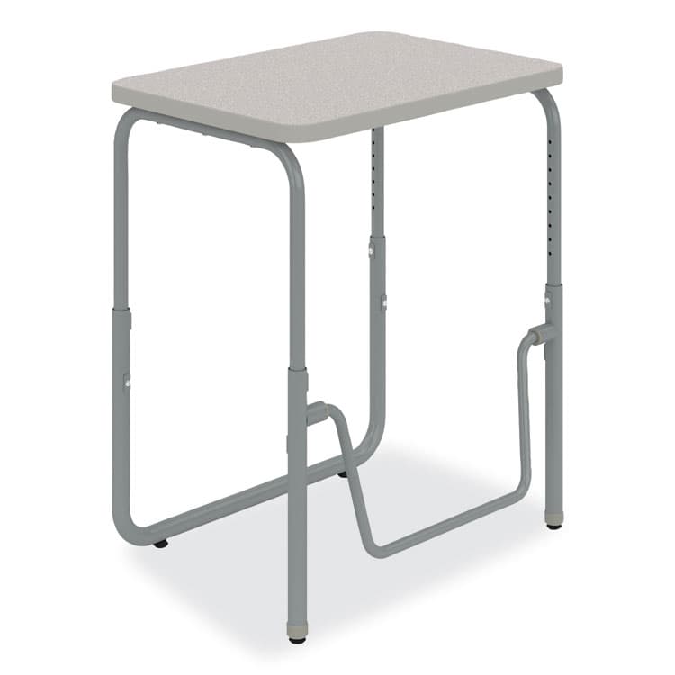 SAFCO PRODUCTS AlphaBetter 2.0 Height-Adjustable Student Desk with Pendulum Bar, 27.75 x 19.75 x 22 to 30, Pebble Gray (SAF1221GR)
