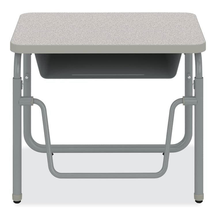 SAFCO PRODUCTS AlphaBetter 2.0 Height-Adjustable Student Desk with Pendulum Bar and Book Box, 27.75" x 19.75" x 22" to 30", Pebble Gray (SAF1222GR) thumbnail 2