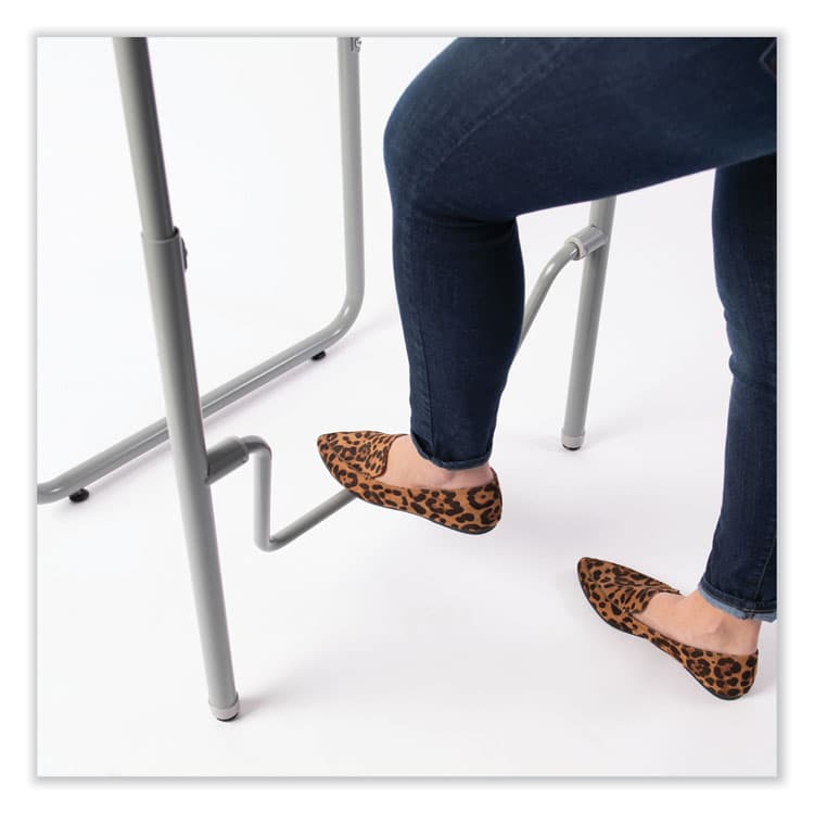 SAFCO PRODUCTS AlphaBetter 2.0 Height-Adjustable Student Desk with Pendulum Bar and Book Box, 27.75" x 19.75" x 22" to 30", Pebble Gray (SAF1222GR) thumbnail 3