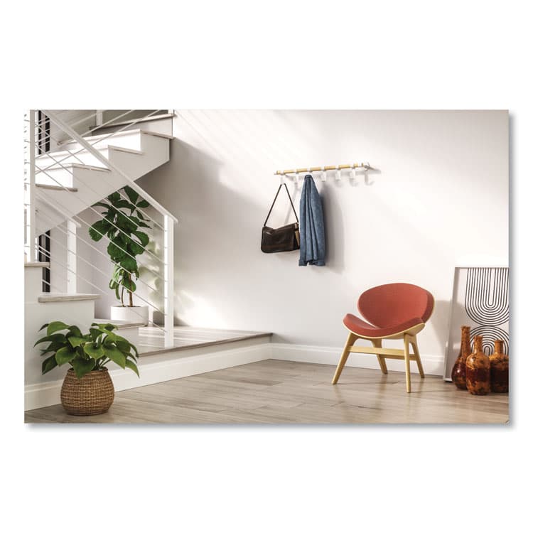 SAFCO PRODUCTS Resi Coat Wall Rack, 6 Hook, 36.25w x 4.25d x 6h, White (SAF4264WH) thumbnail 2