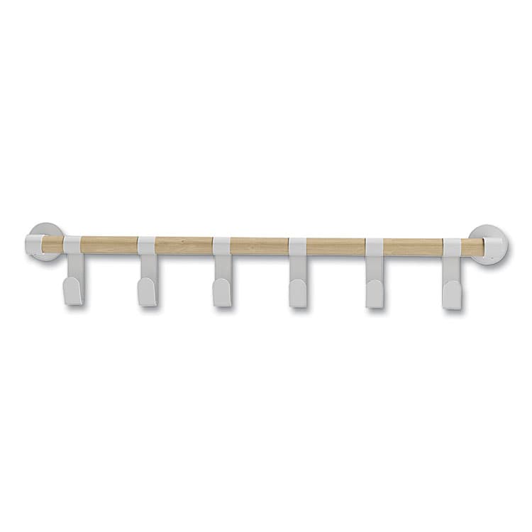 SAFCO PRODUCTS Resi Coat Wall Rack, 6 Hook, 36.25w x 4.25d x 6h, White (SAF4264WH) thumbnail 4